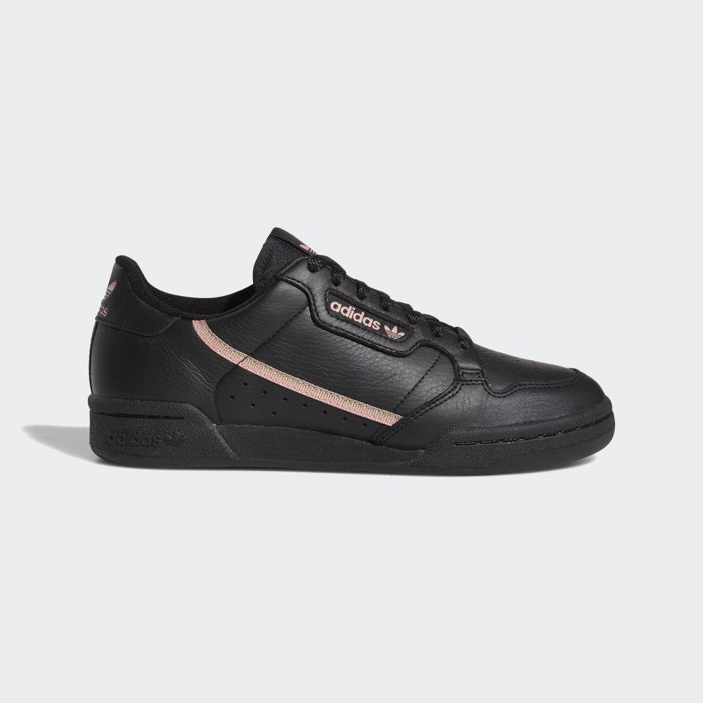 Adidas Women's Continental 80 Originals Shoes Black/Pink/Copper Metal Ireland EE4349